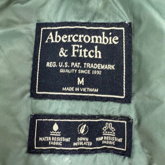 Abercrombie & Fitch Women’s Puffer Jacket Hooded Green Size M Warm Winter Coat - Picture 7 of 7